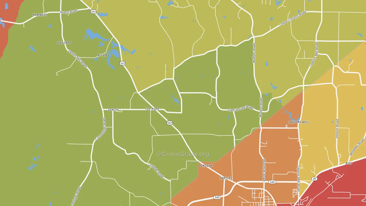 Lee Pope, GA Map of Burglary Rates