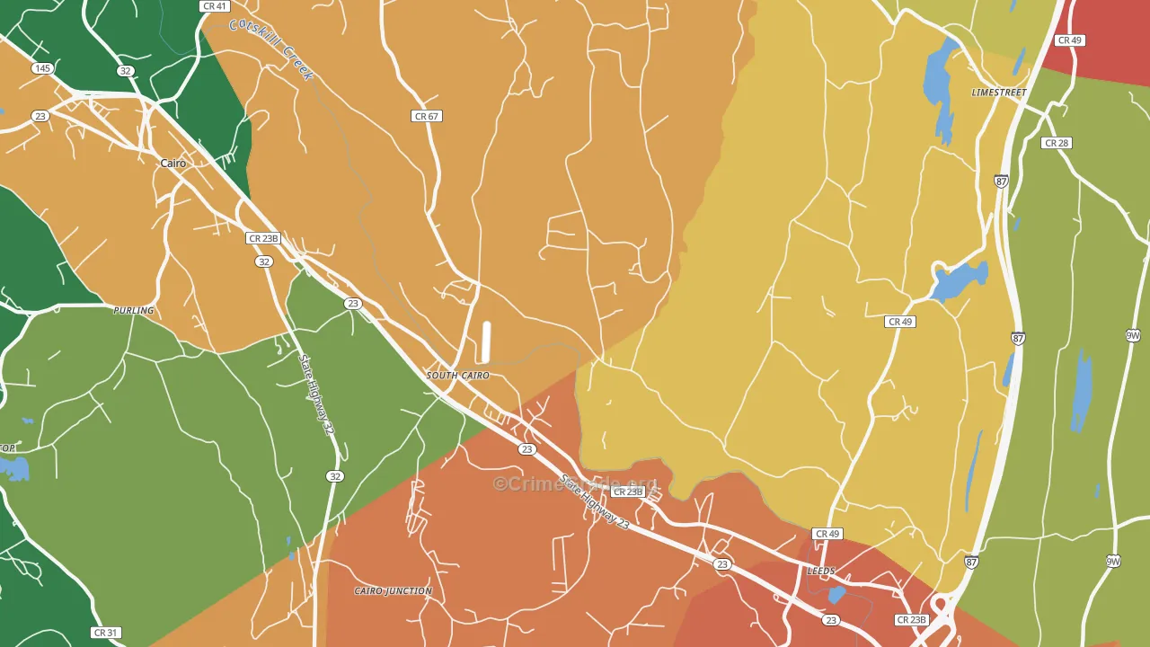 Leeds, NY Map of Burglary Rates