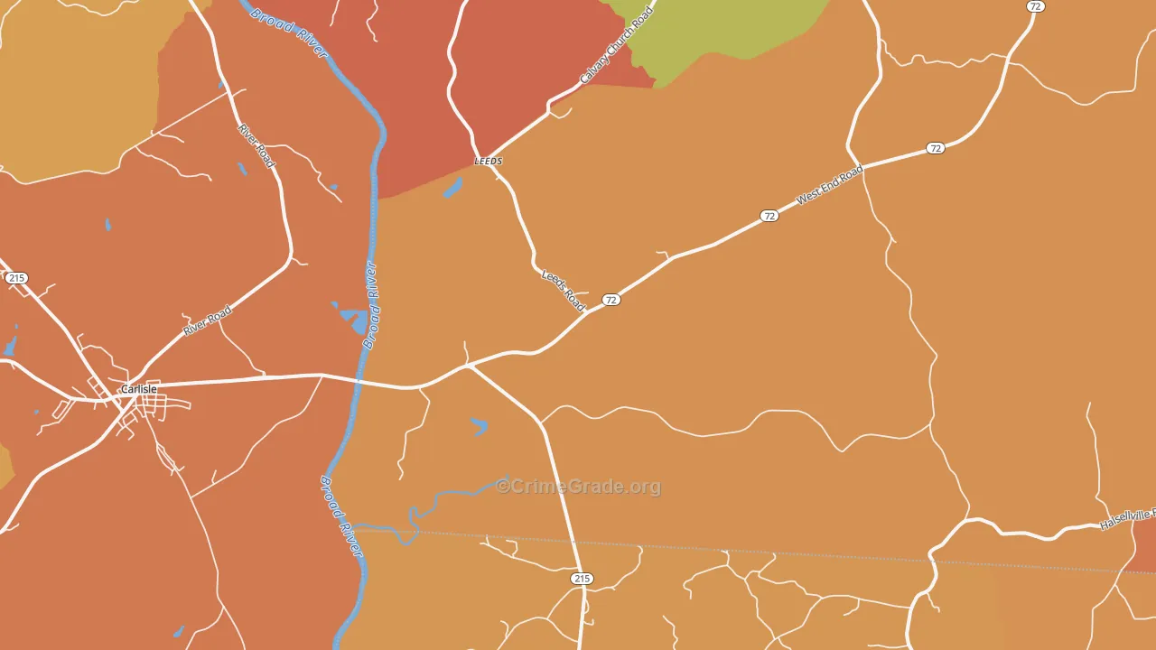 Leeds, SC Map of Burglary Rates