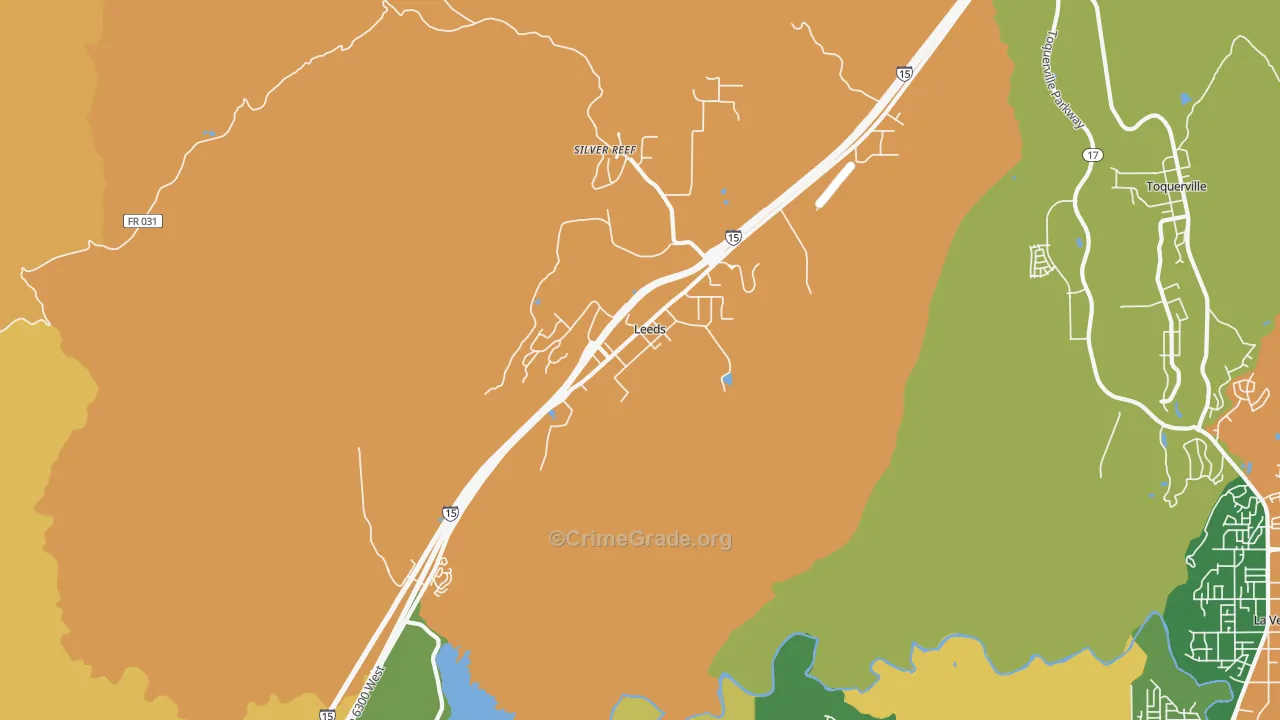 Leeds, UT Map of Burglary Rates
