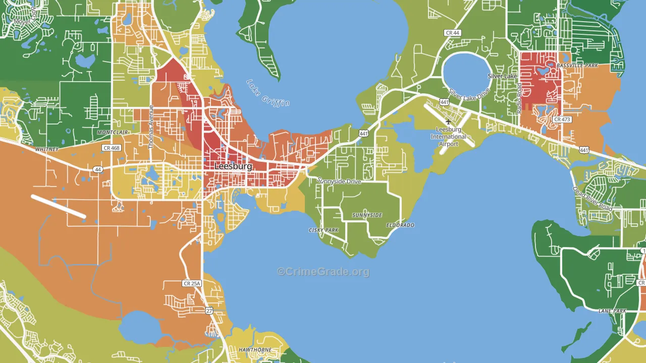 Leesburg, FL Map of Burglary Rates