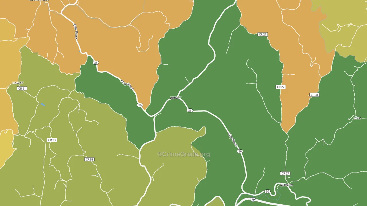 Left Hand, WV Map of Burglary Rates