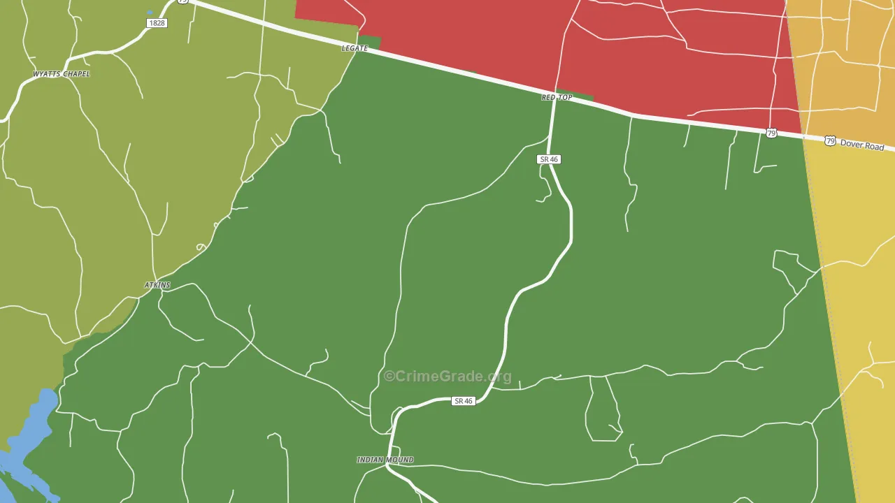 Legate, TN Map of Burglary Rates