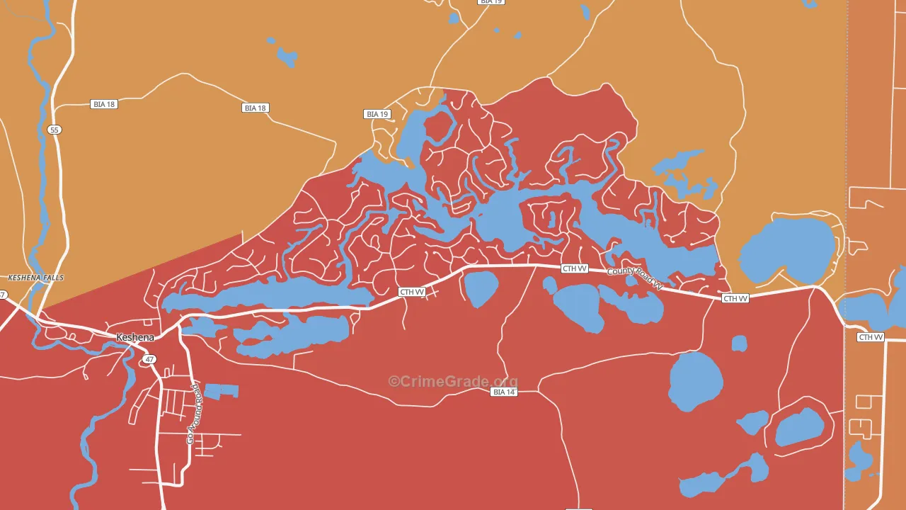 Legend Lake, WI Map of Burglary Rates