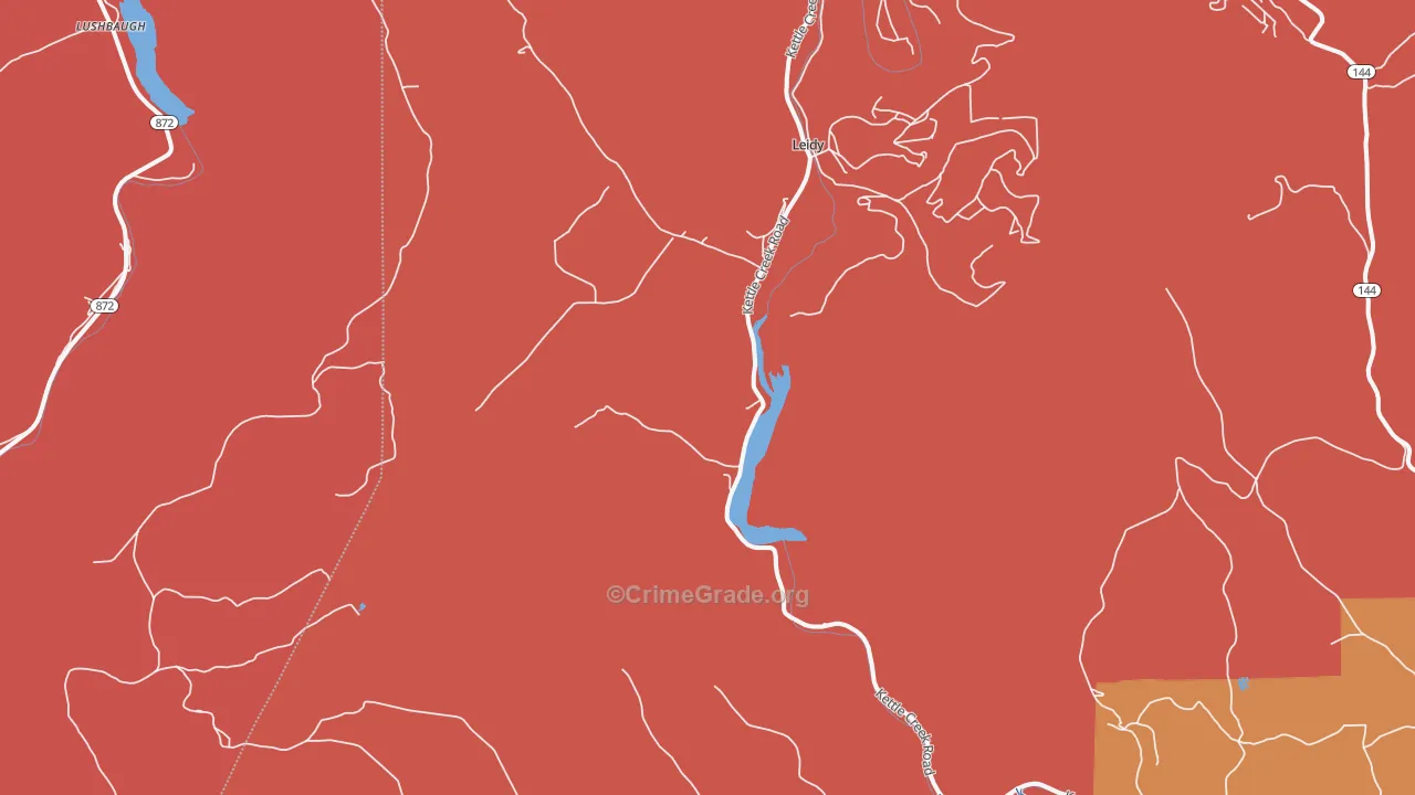 Leidy, PA Map of Burglary Rates
