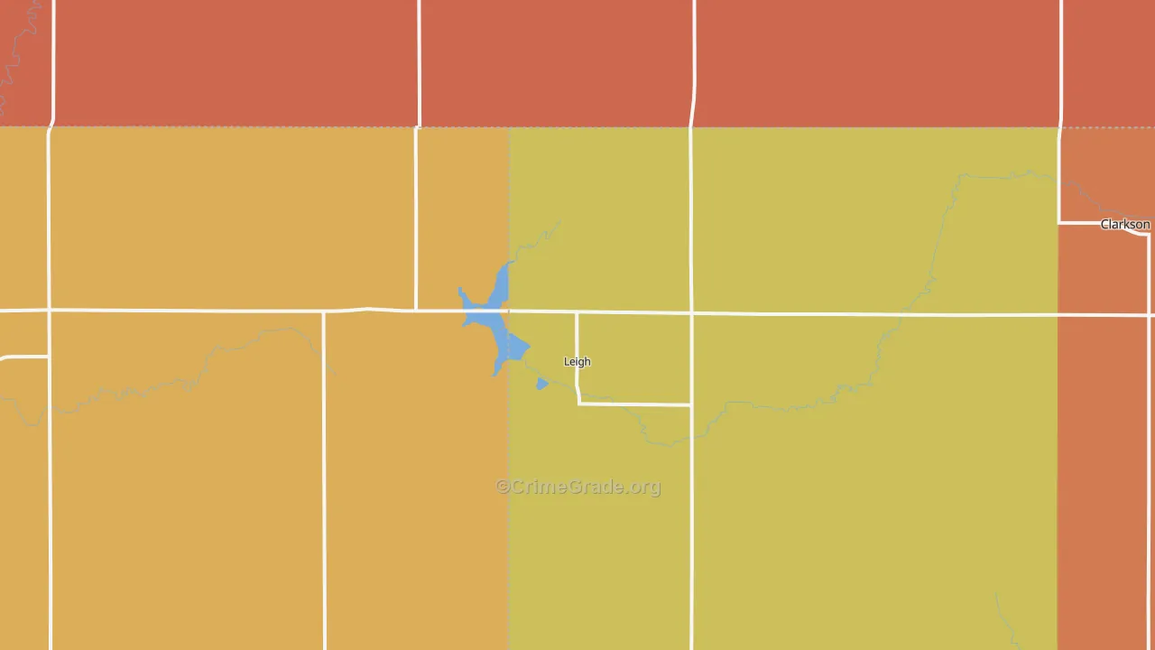 Leigh, NE Map of Burglary Rates