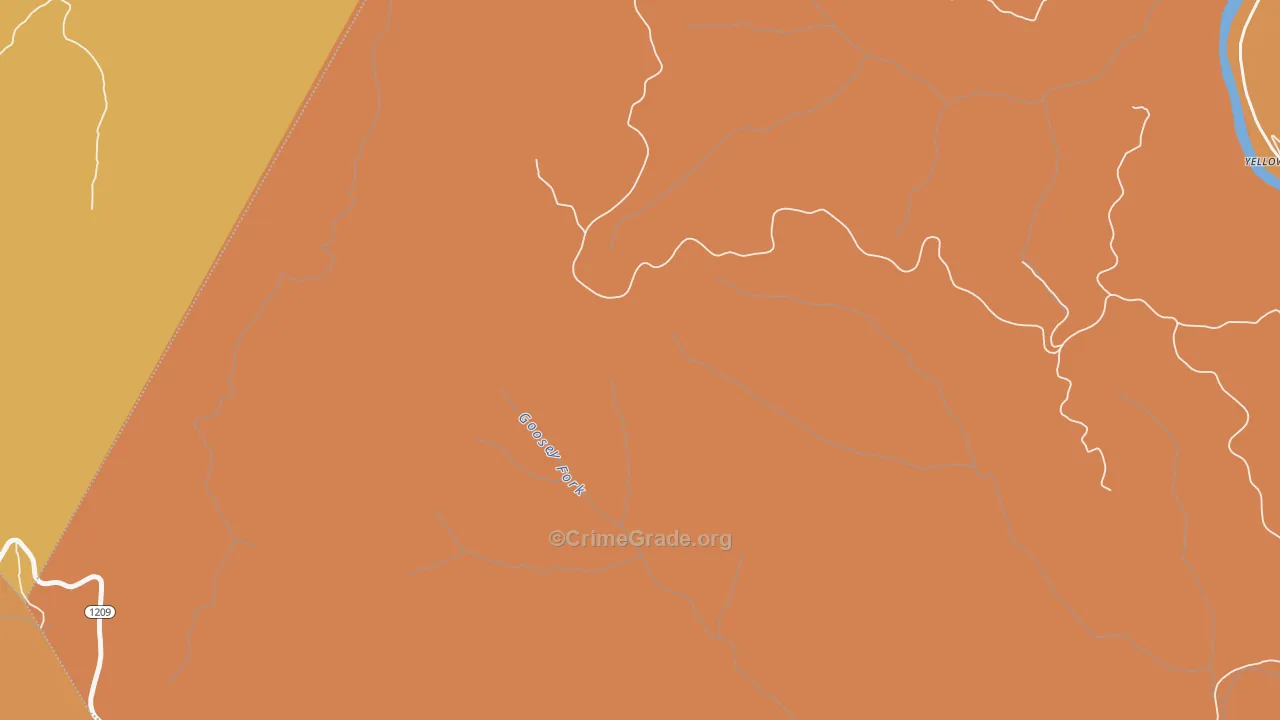 Leighton, KY Map of Burglary Rates