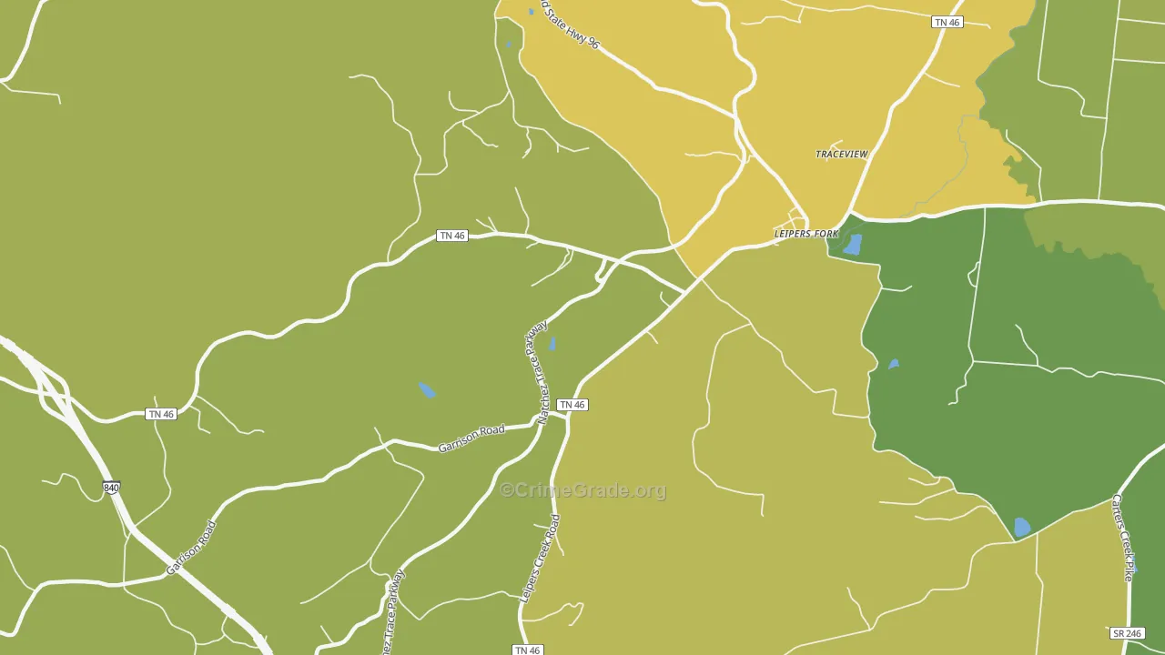 Leipers Fork, TN Map of Burglary Rates
