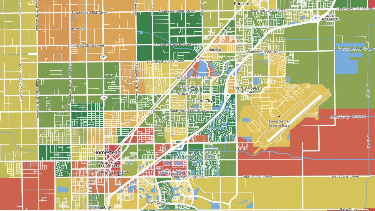 Leisure City, FL Map of Burglary Rates