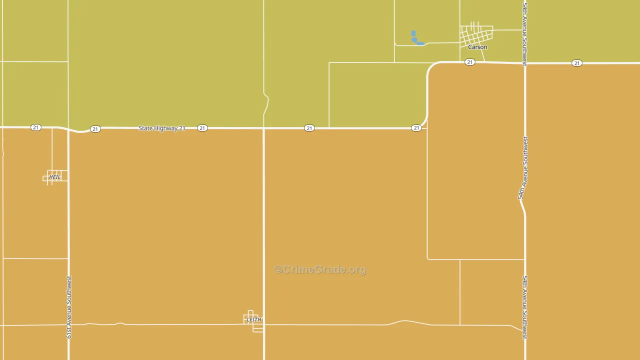 Leith, ND Map of Burglary Rates