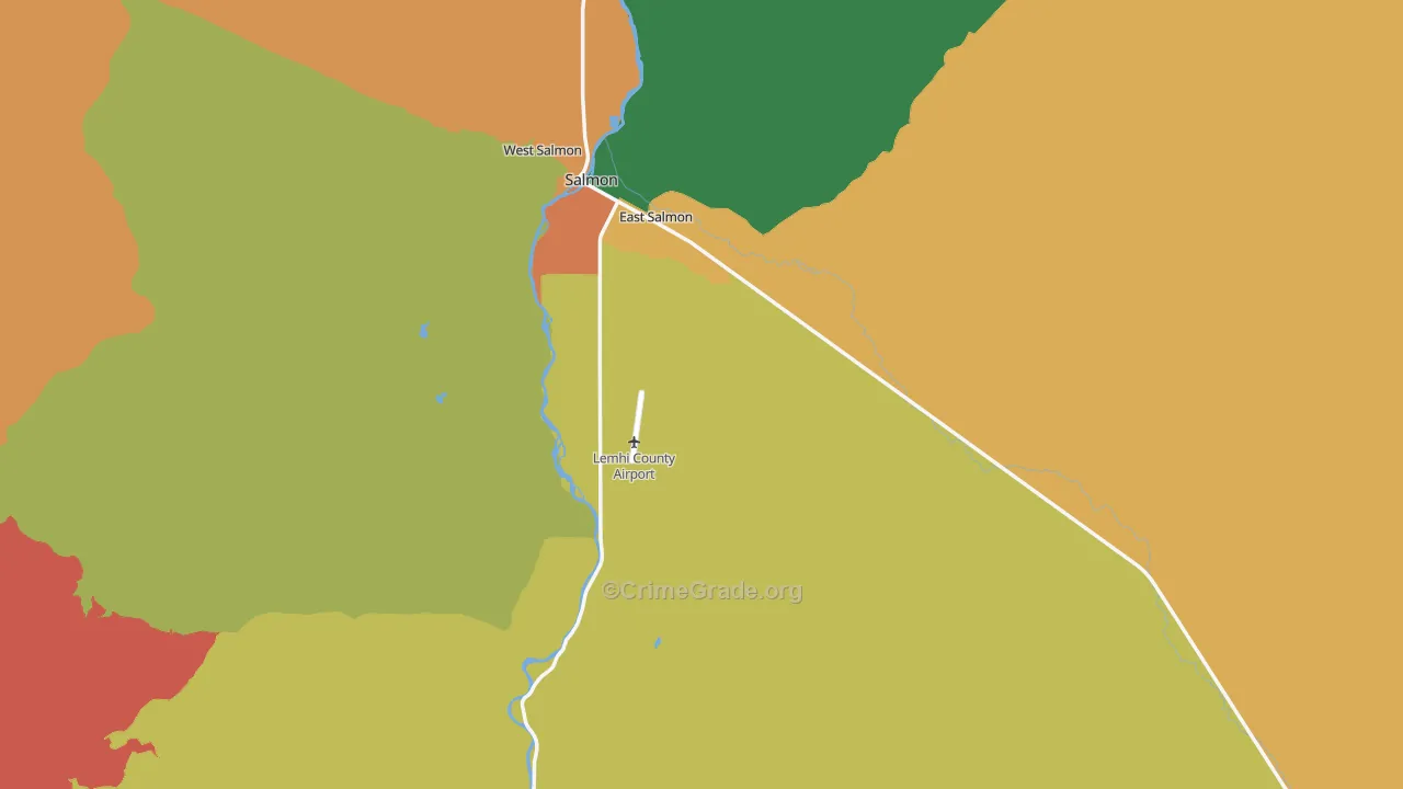 Lemhi County, ID Map of Burglary Rates