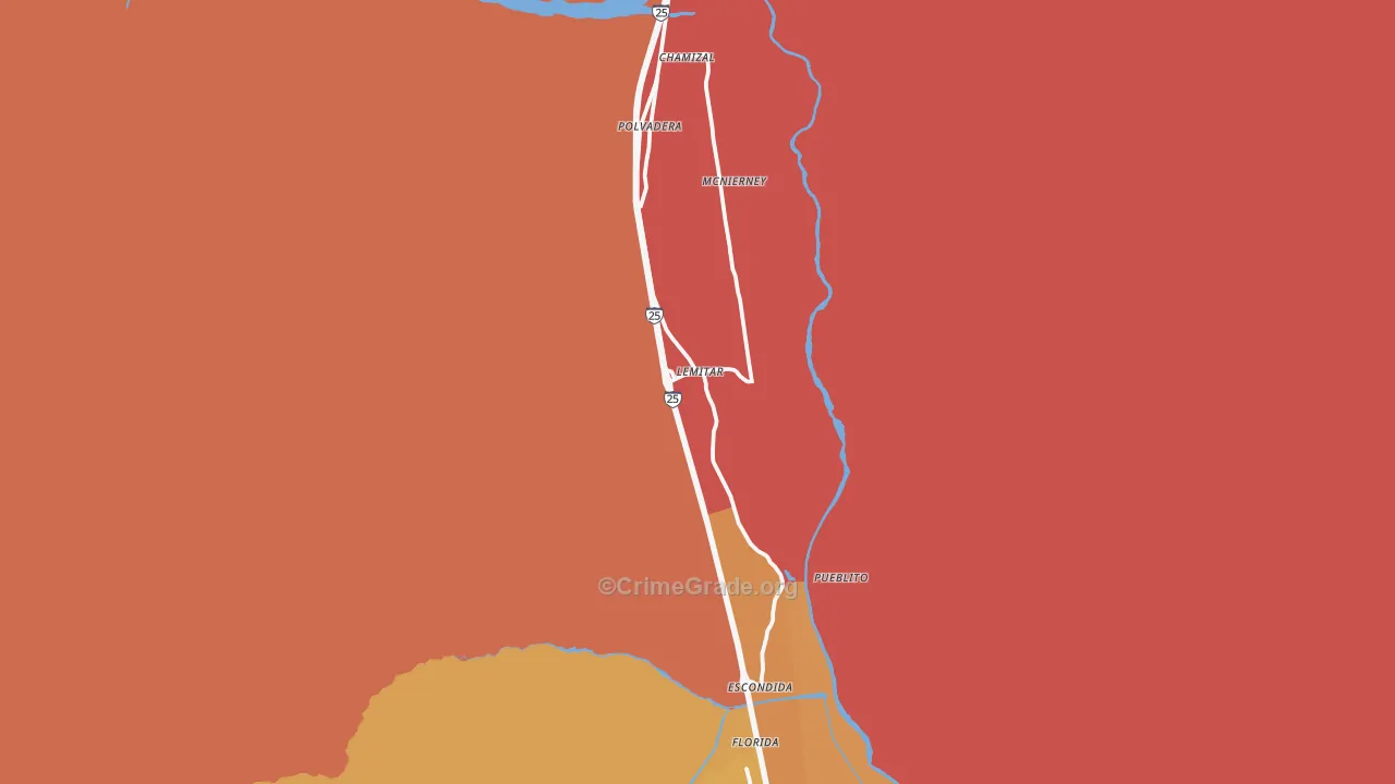 Lemitar, NM Map of Burglary Rates