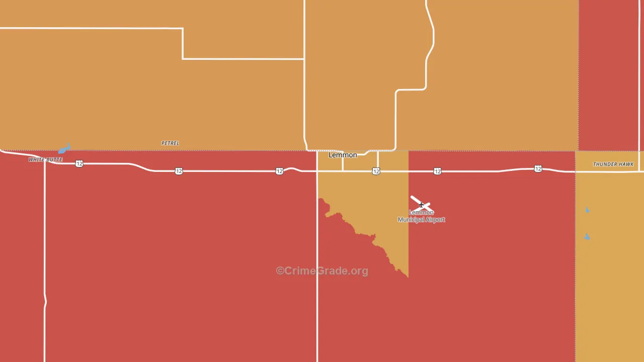 Lemmon, SD Map of Burglary Rates
