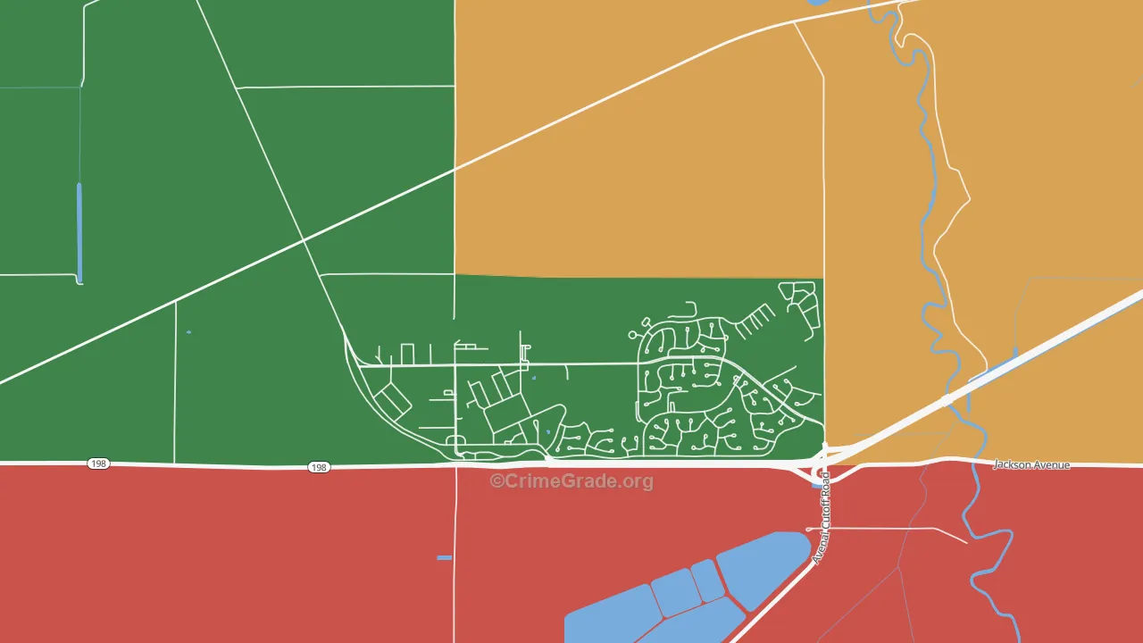 Lemoore Station, CA Map of Burglary Rates