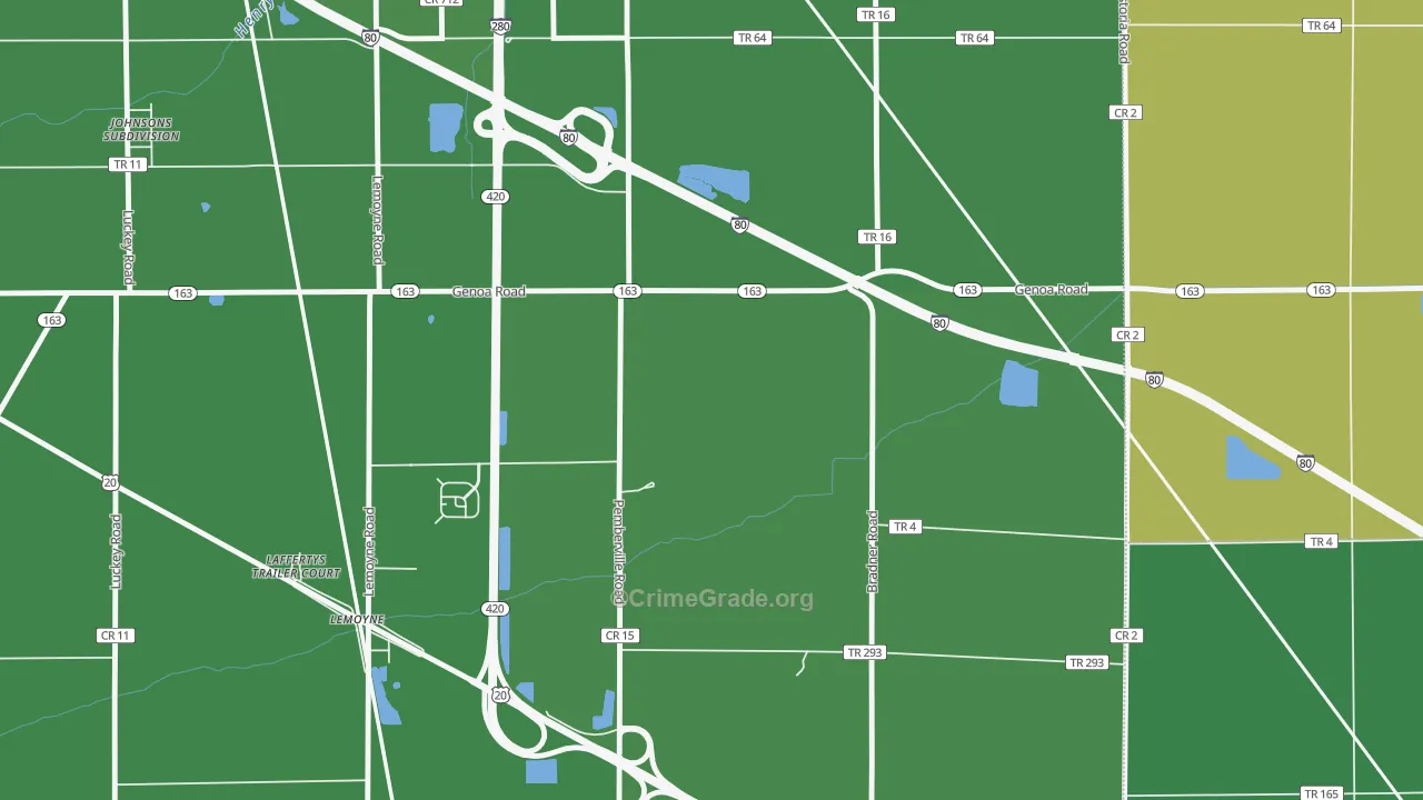 Lemoyne, OH Map of Burglary Rates