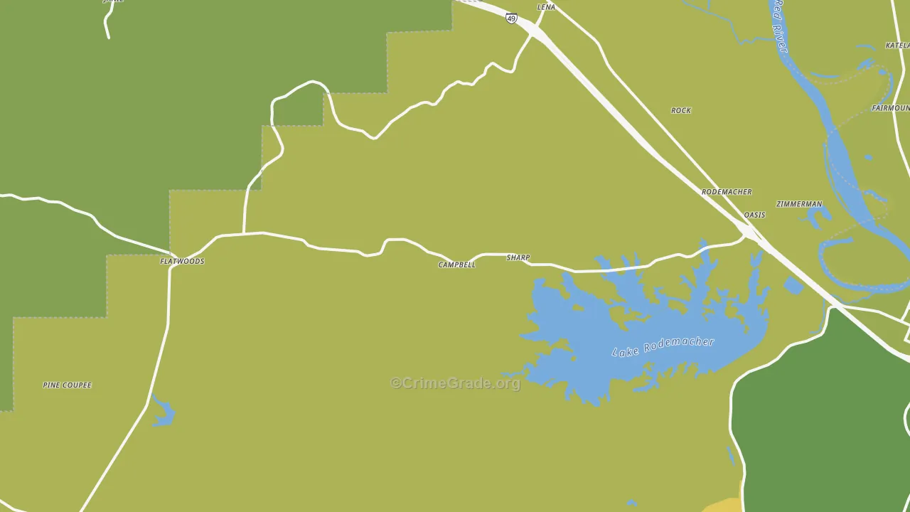 Lena, LA Map of Burglary Rates