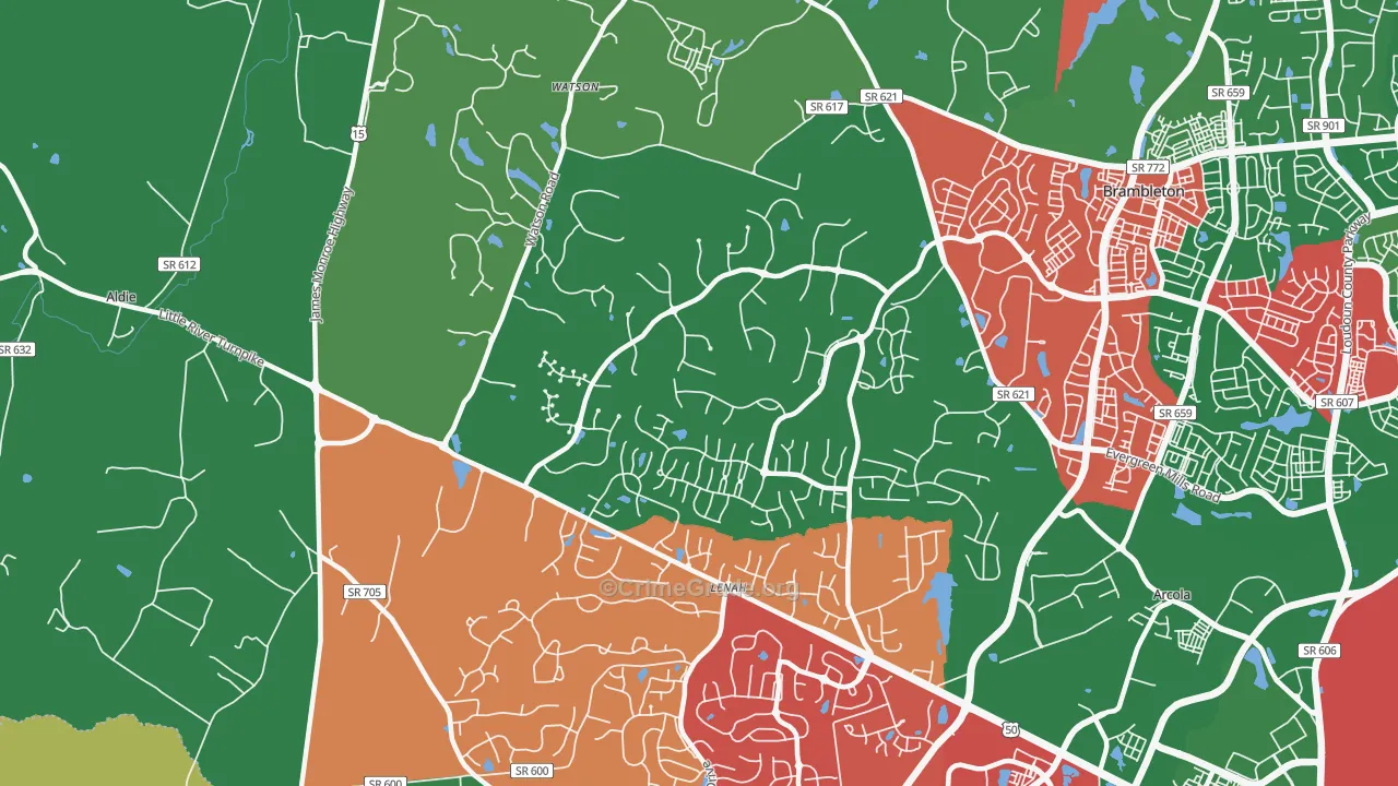 Lenah, VA Map of Burglary Rates