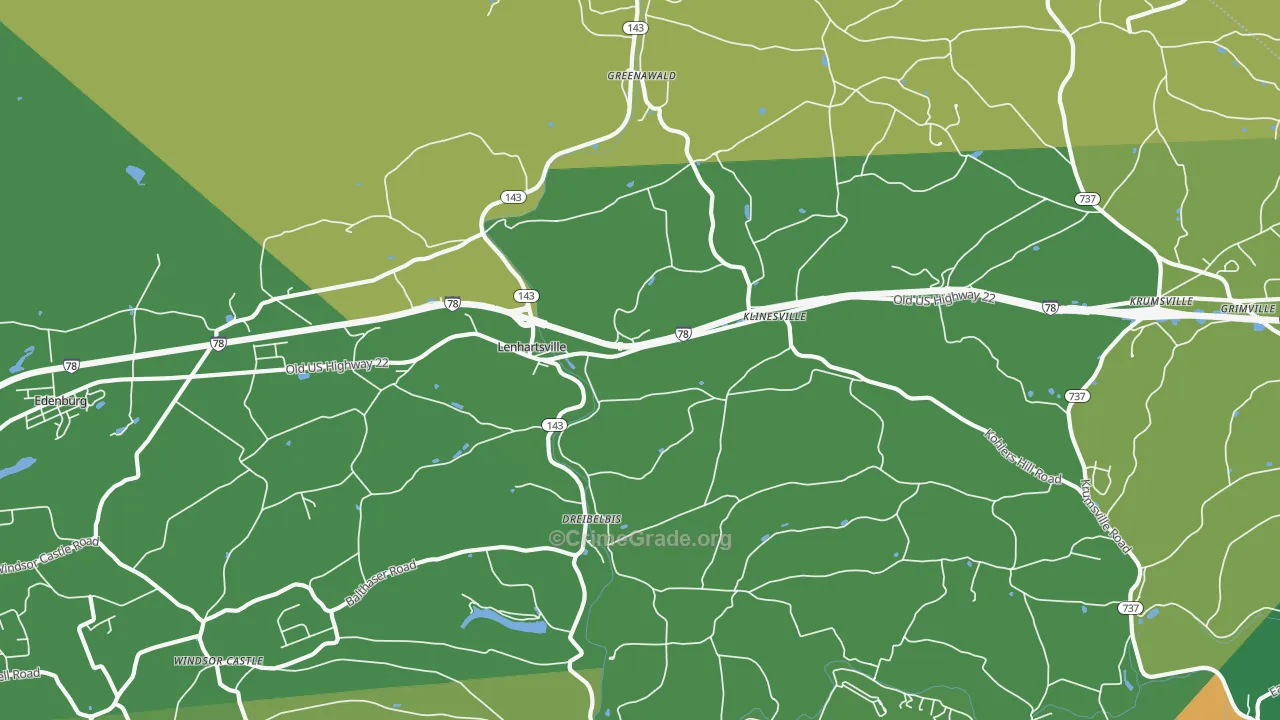 Lenhartsville, PA Map of Burglary Rates