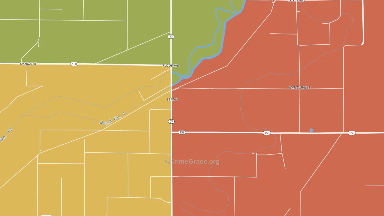 Lennie, AR Map of Burglary Rates