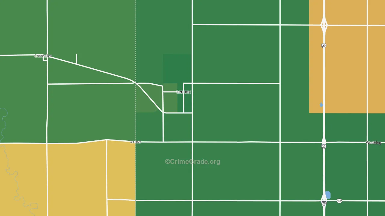 Lennox, SD Map of Burglary Rates