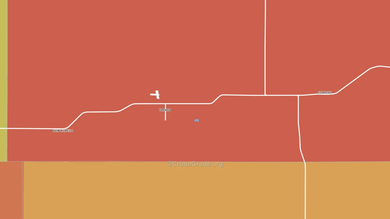 Lenora, KS Map of Burglary Rates