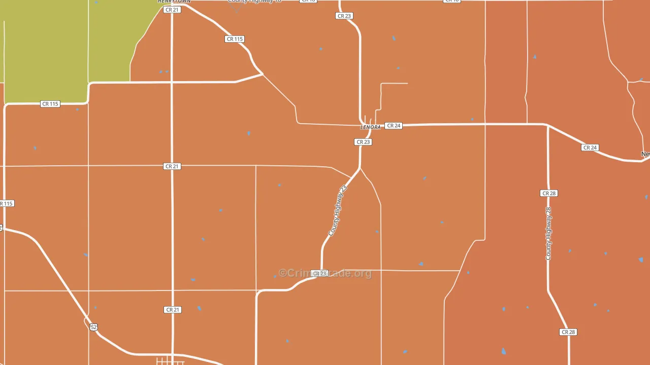 Lenora, MN Map of Burglary Rates