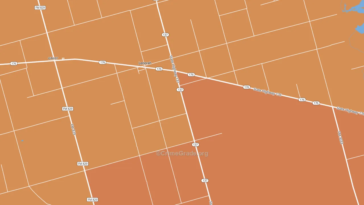 Lenorah, TX Map of Burglary Rates