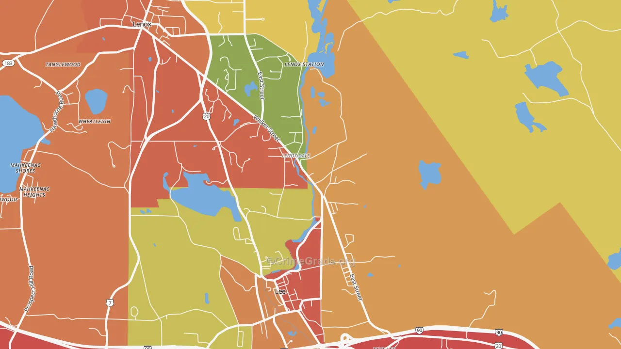 Lenox Dale, MA Map of Burglary Rates