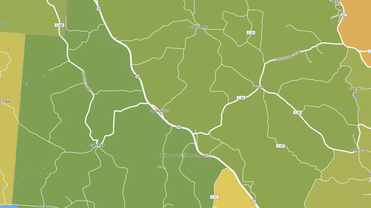 Leo, OH Map of Burglary Rates