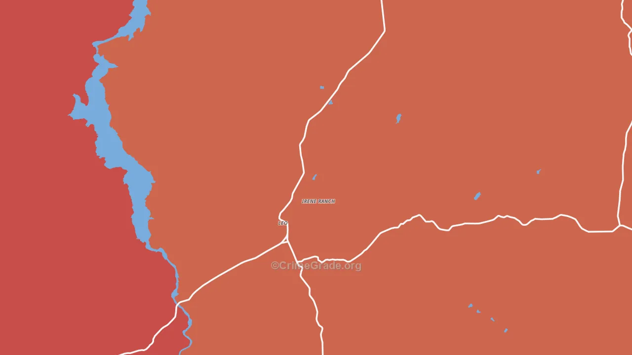 Leo, WY Map of Burglary Rates
