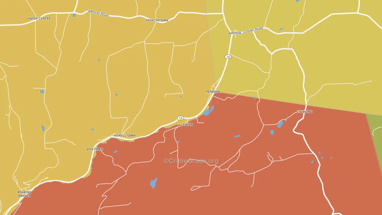 Leolyn, PA Map of Burglary Rates