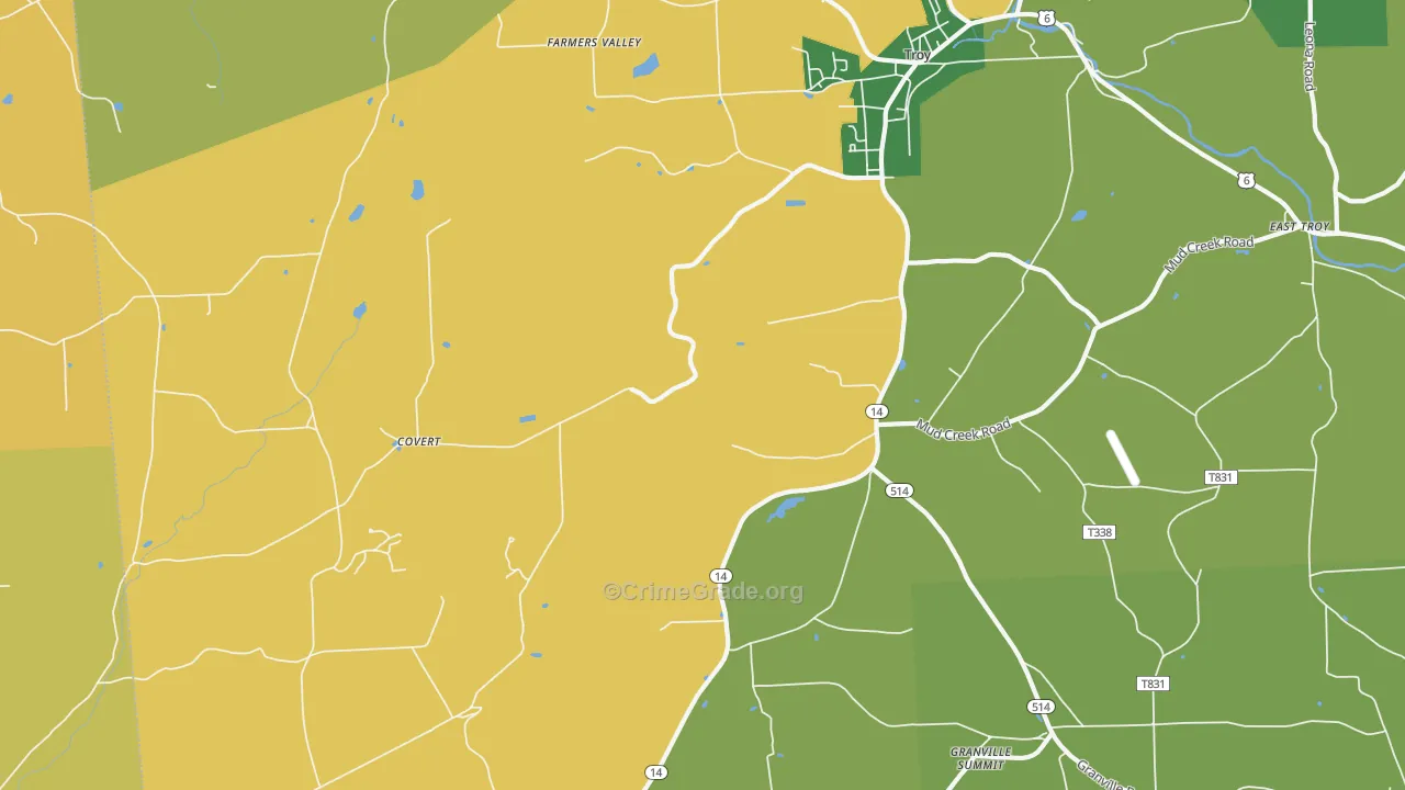 Leona, PA Map of Burglary Rates