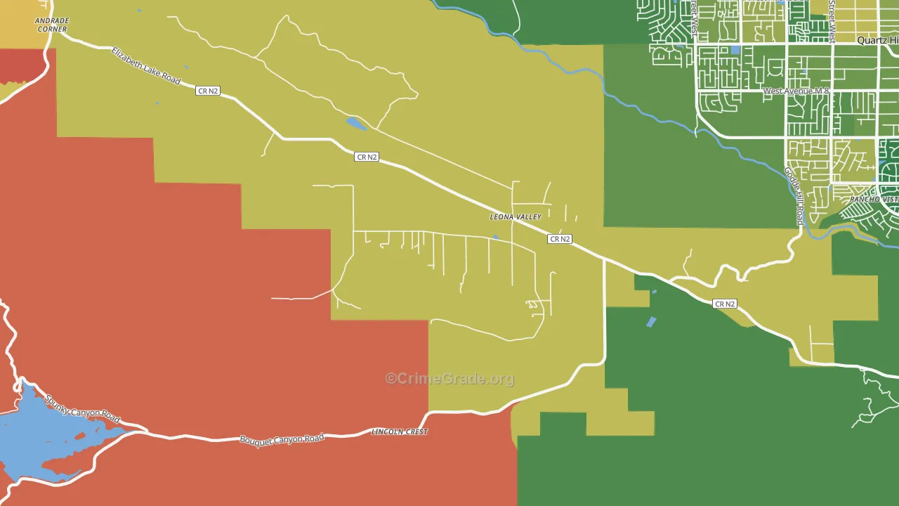 Leona Valley, CA Map of Burglary Rates