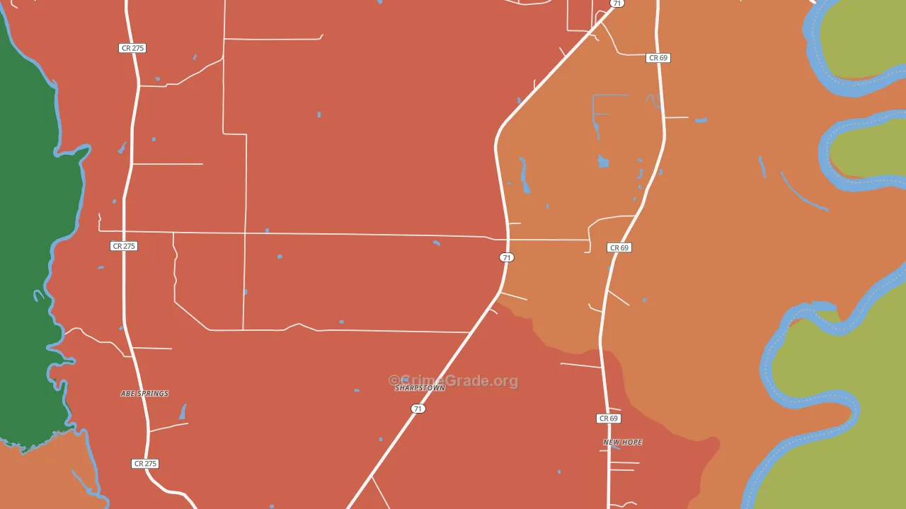 Leonards, FL Map of Burglary Rates