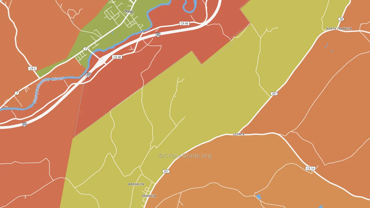 Leonta, NY Map of Burglary Rates