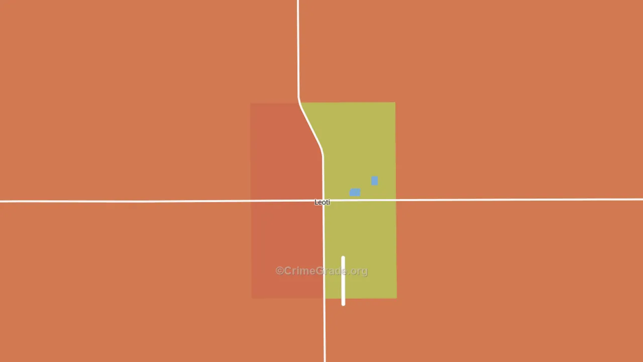Leoti, KS Map of Burglary Rates