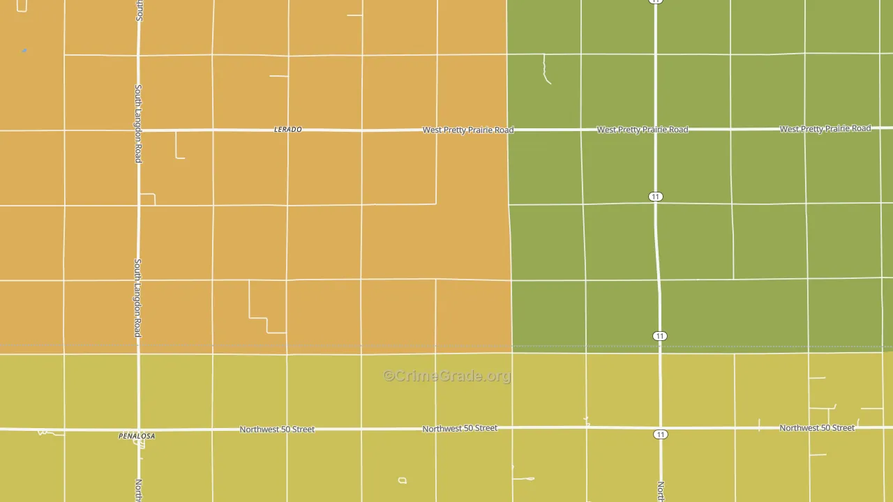 Lerado, KS Map of Burglary Rates