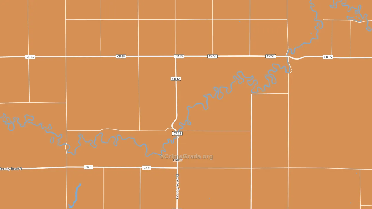 Leroy, ND Map of Burglary Rates