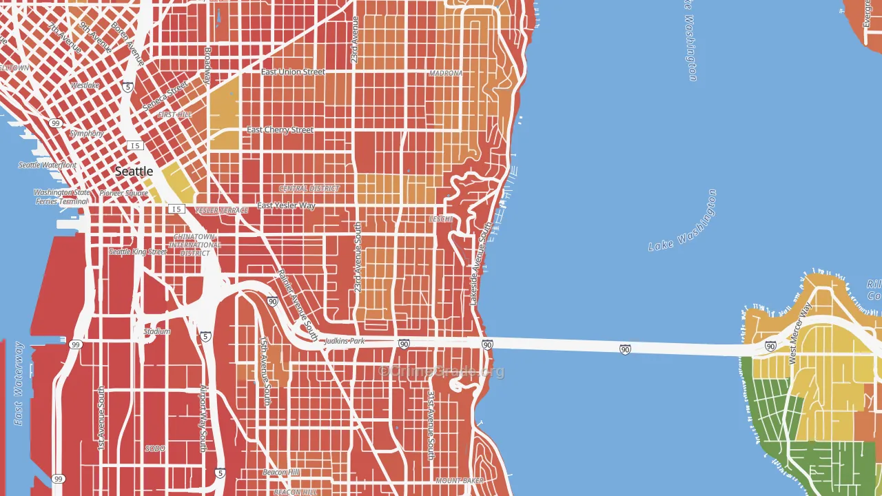 Leschi, Seattle, WA Map of Burglary Rates