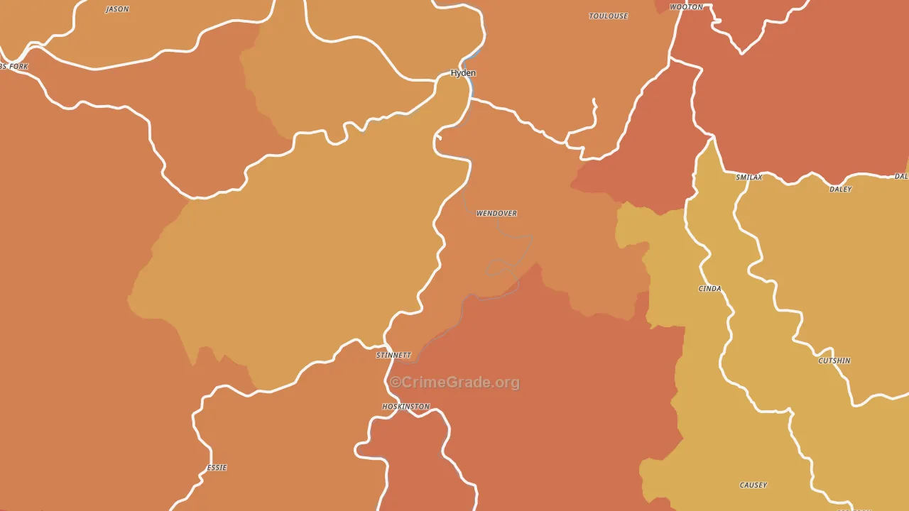 Leslie County, KY Map of Burglary Rates