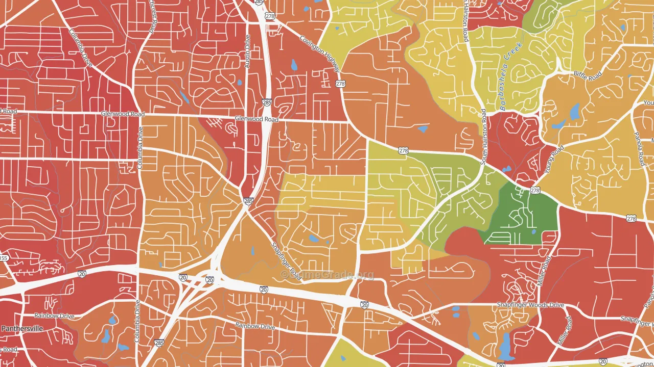 Leslie, Decatur, GA Map of Burglary Rates