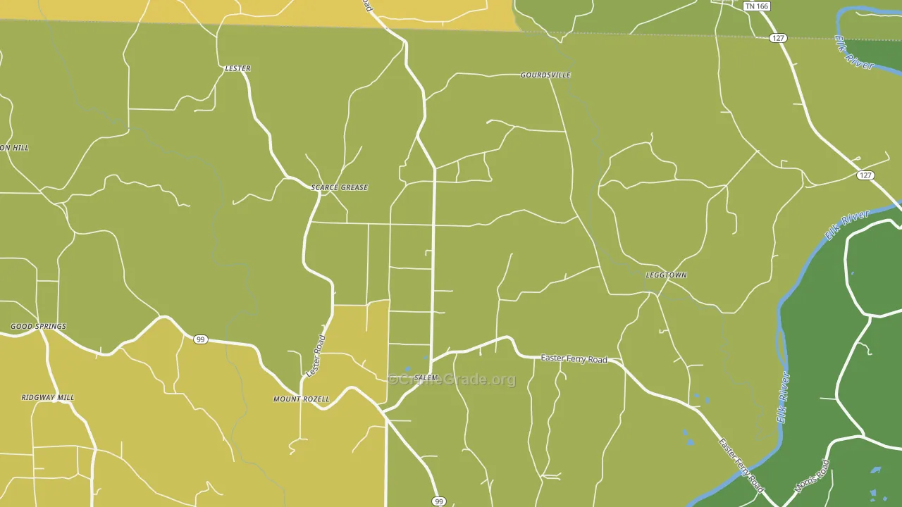 Lester, AL Map of Burglary Rates