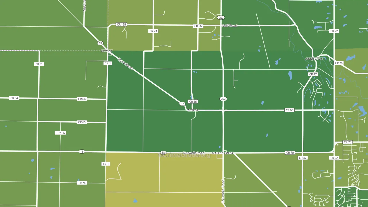 Lester, OH Map of Burglary Rates
