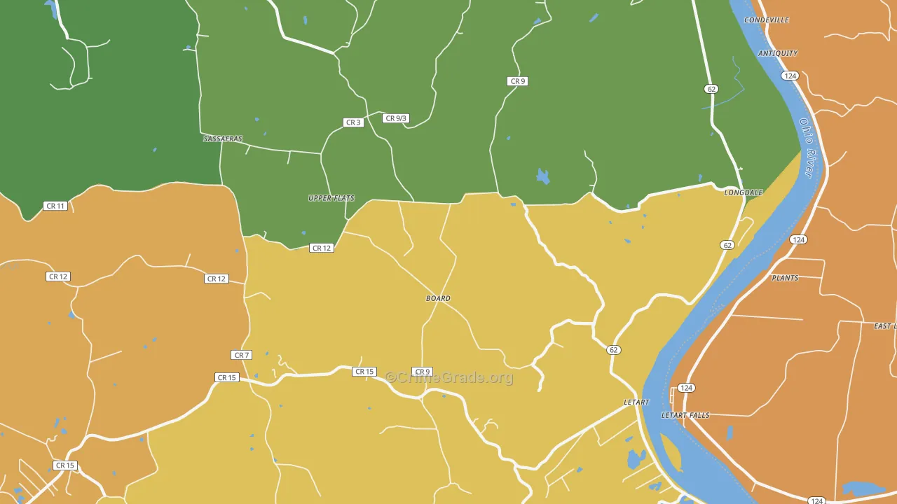 Letart, WV Map of Burglary Rates