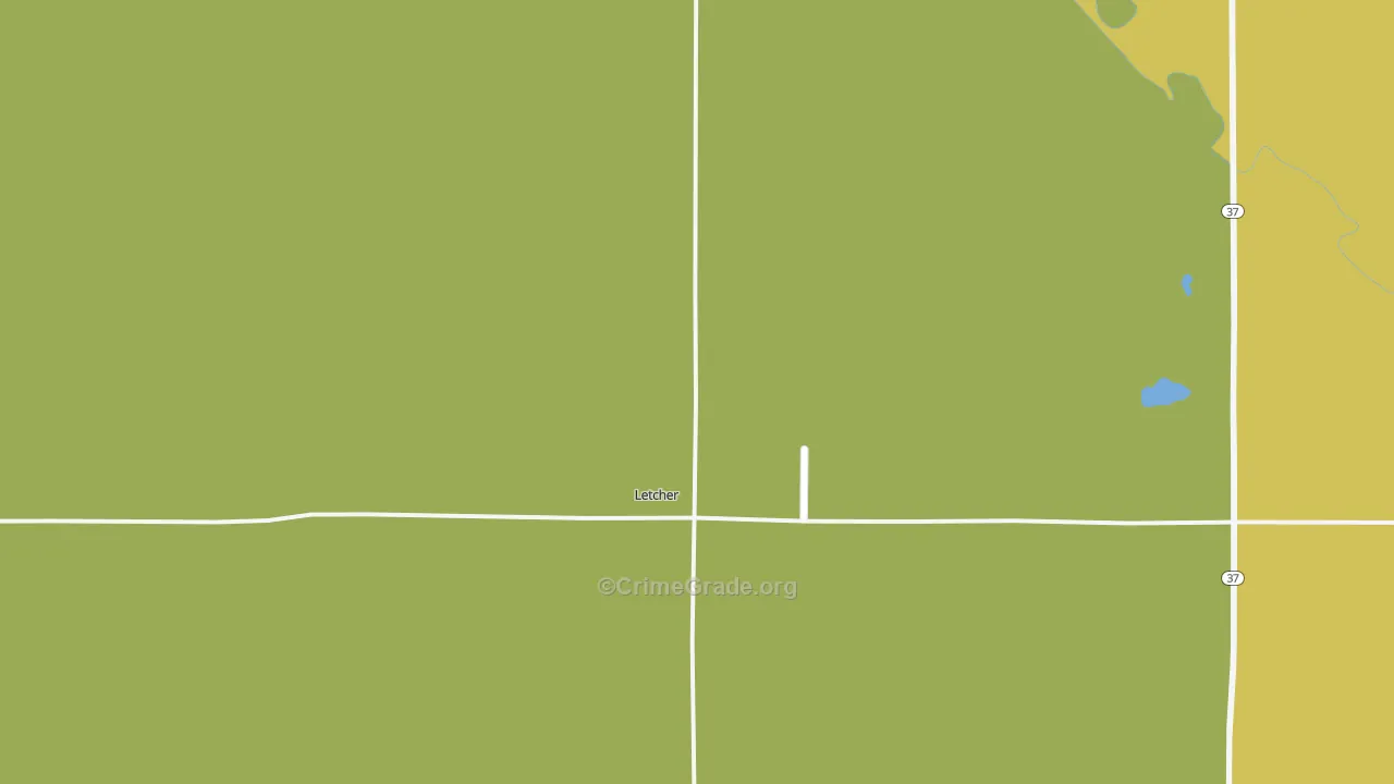 Letcher, SD Map of Burglary Rates