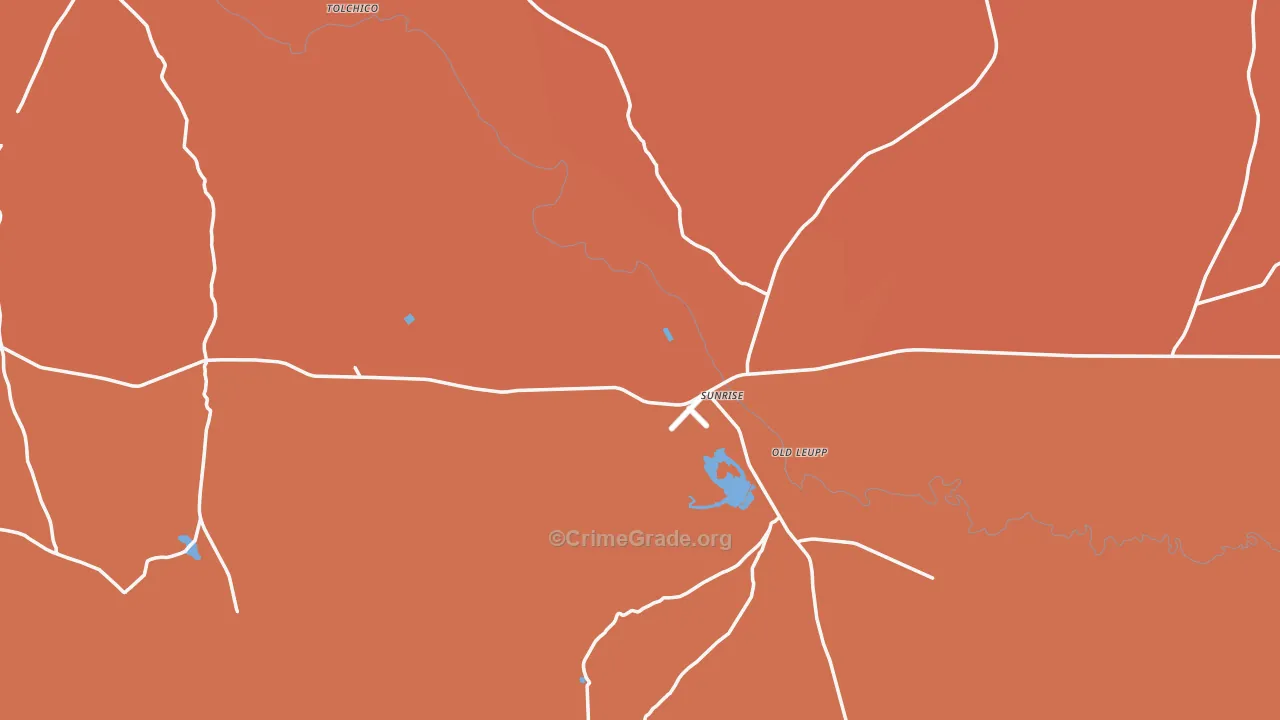 Leupp, AZ Map of Burglary Rates