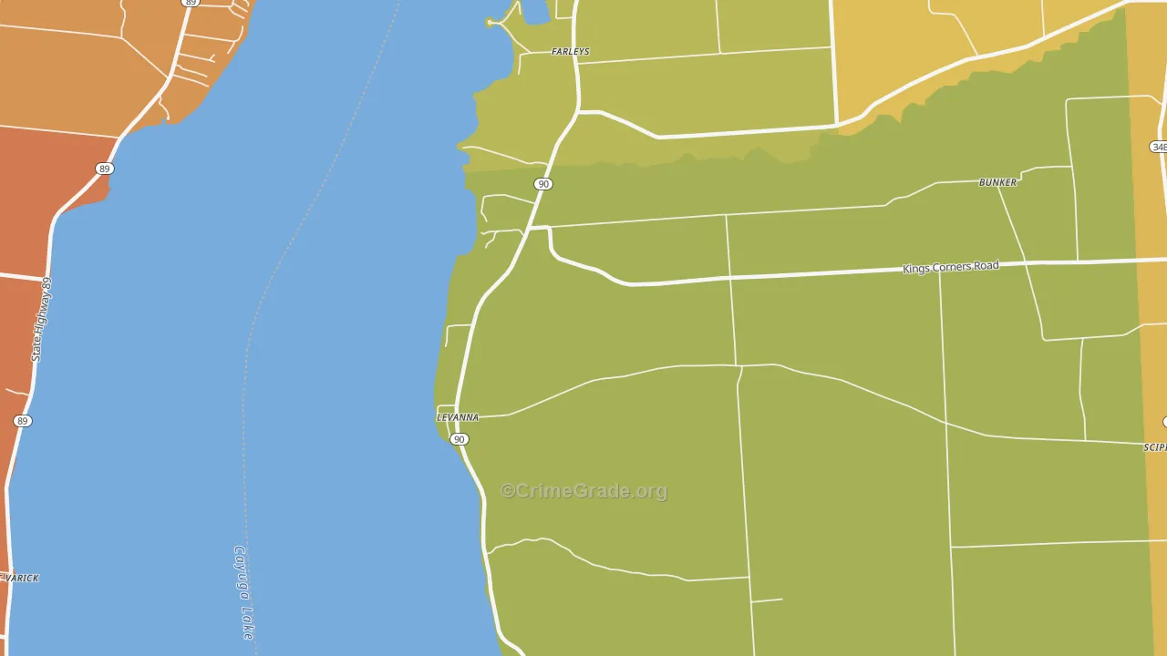 Levanna, NY Map of Burglary Rates