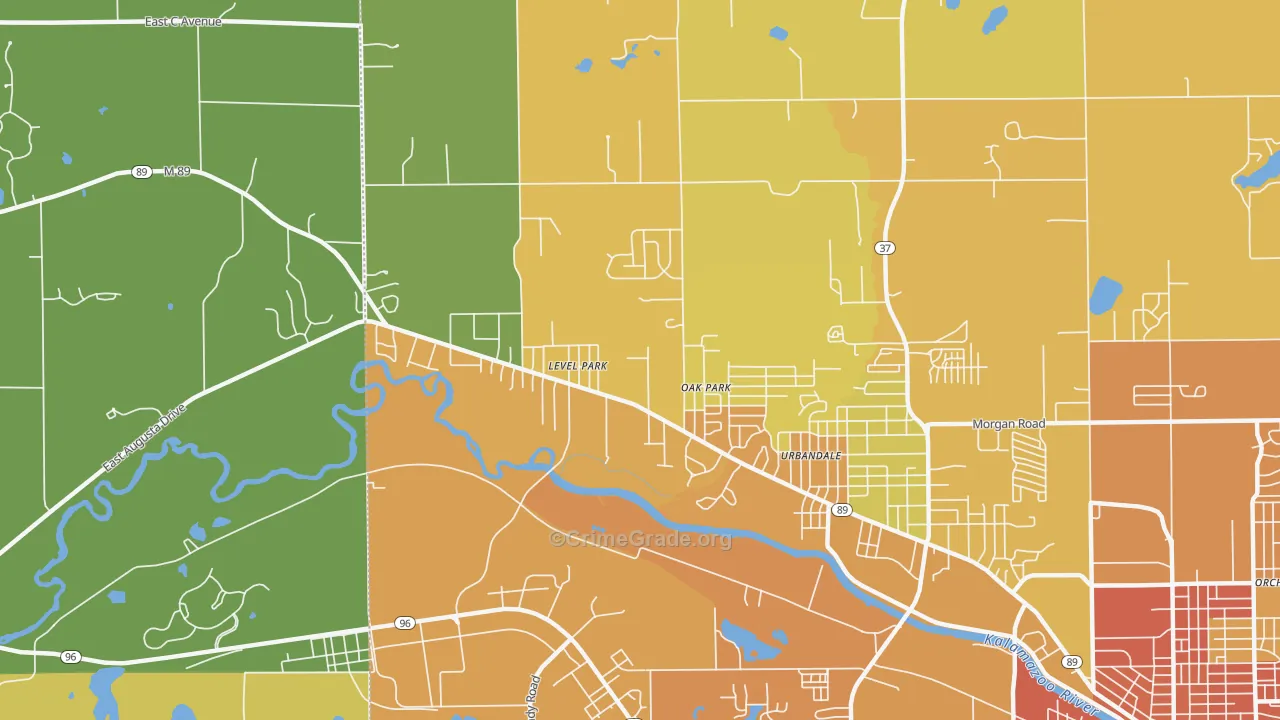Level Park-Oak Park, MI Map of Burglary Rates