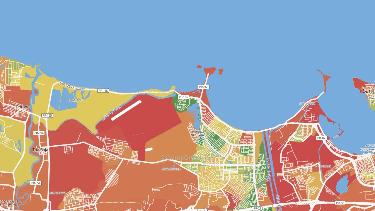 Levittown, PR Map of Burglary Rates
