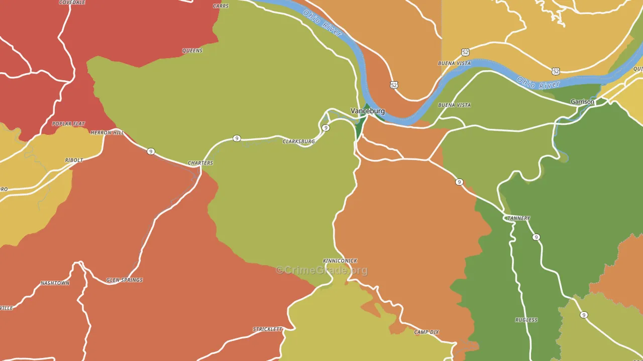 Lewis County, KY Map of Burglary Rates